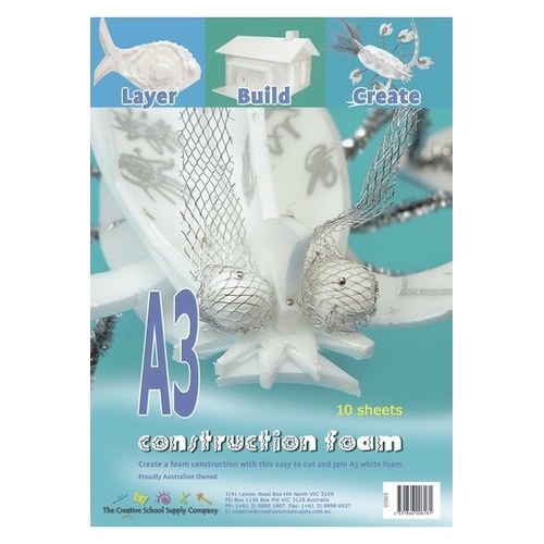 Construction Foam White A3X5Mm Thick Packet Of 10