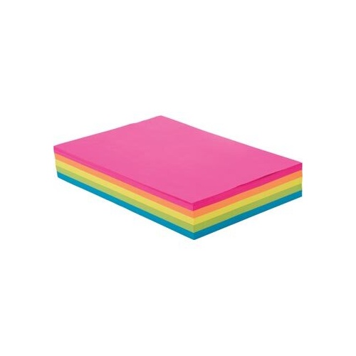 Photocopy Paper Fluoro 80Gsm A4 Packet Of 100 Assorted Colours