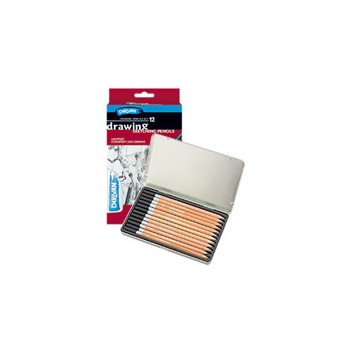 Derivan Drawing Pencils Tin Of 12