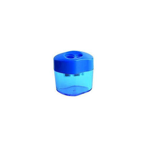 Double Hole Plastic Pencil Sharpener With Shavings Catcher