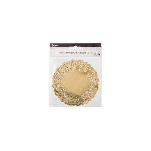 Doylies 190Mm Diametre Packet Of 50 Metallic Gold