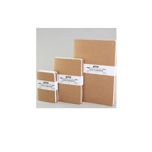 Derivan Sketchbook A4 Size Kraft Cover 32 Pages - Pk/3