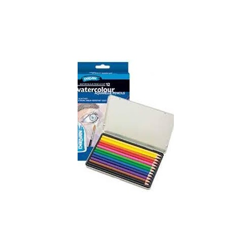 Derivan Watercolour Pencils Tin Of 12