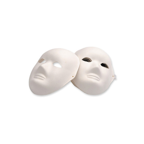 Economy Papier Mache Full Masks With Elastic Set Of 24