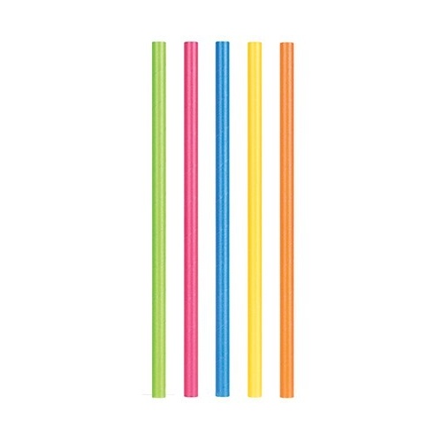 Eco Paper Straws 5 Asstd Colours. Pkt Of 500 8Mm X 19.7Mm