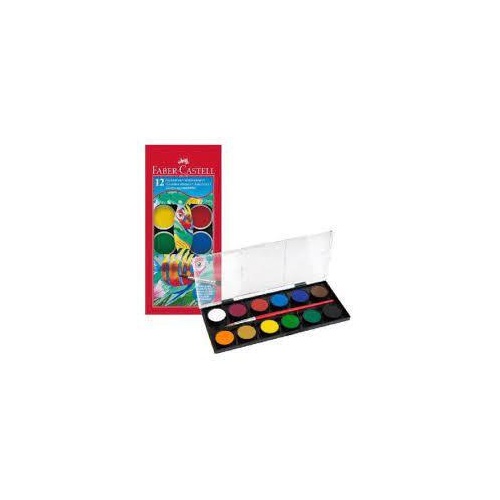 Faber Castell Watercolour Pan Set Of 12 Assorted Colours
