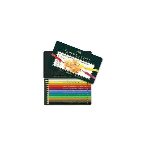 Faber-Castell Polychromos Artists Quality Pencils Tin Box Of 12 Assorted Colours