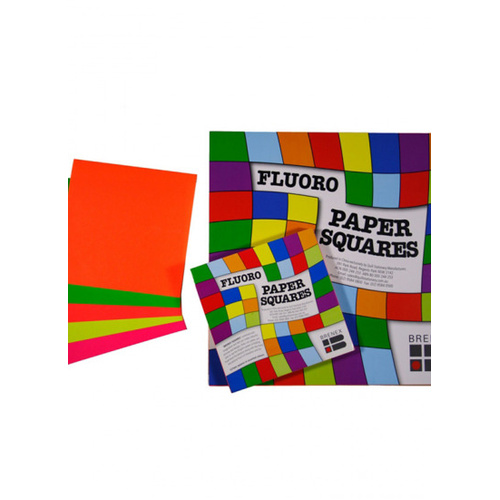 Brenex Paper Squares Fluorescent 127 X 127Mm Packet Of 100 Assorted Squares