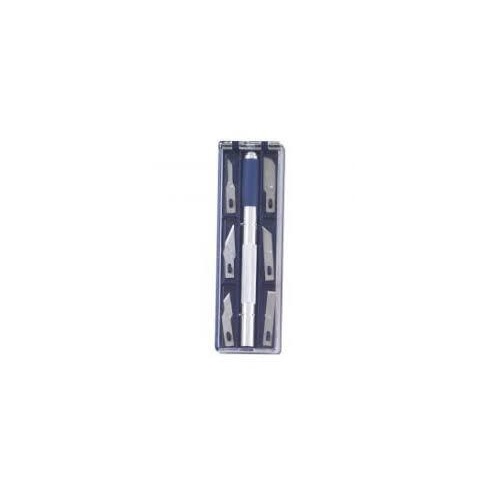 Craft Knife #7 Round Aluminium Magnetic Handle With Replaceable Blade, Suitable For Stencil Cutting Boxed And With 6 Spare Blade