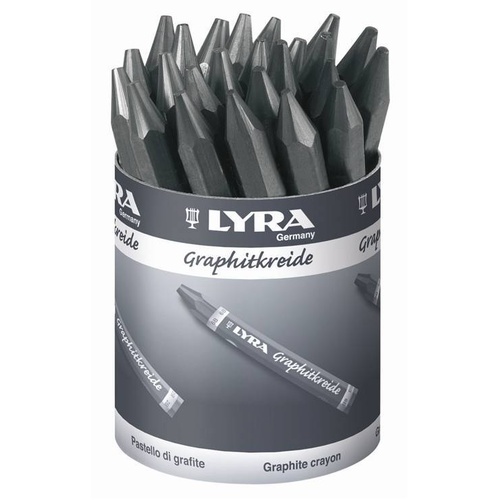 Lyra Water Soluble Graphite Crayons Tub Of 24 Assorted (8 Each Of 2B, 6B &9B)
