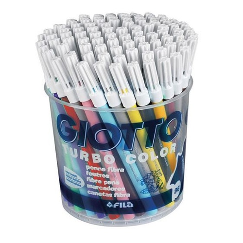 Giotto Turbo Colour Markers Fine Tip Tub Of 96 Assorted Colours