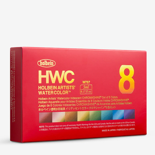 Holbein Chromashine Watercolour Set of 8 x 5ml Tubes 
