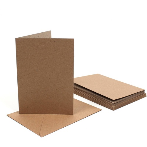 Kraft Cards And Envelopes 120 X 170Mm Pkt Of 10