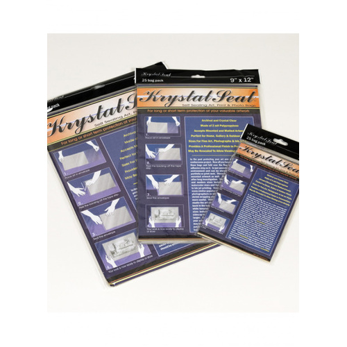 Krystal Seal Self-Sealing Art, Print And Photo Bags 11X14 Inch Packet Of 25