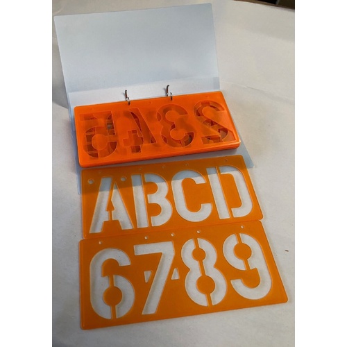 Lettering Stencil 10Pce Set Of 100Mm Letters And Numbers 