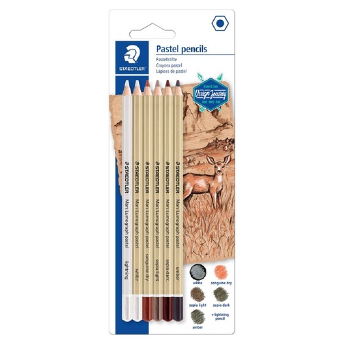 Mars Lumograph Pastel Pencil Set Of 6 Asstd Colours