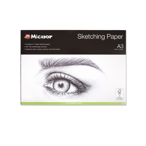 Micador Sketching Pad A3 110Gsm Packet Of 25 Sheets