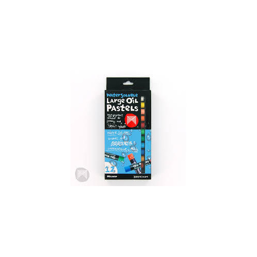 Micador Oil Pastels Large Water Soluble Box Of 12 Assorted Colours