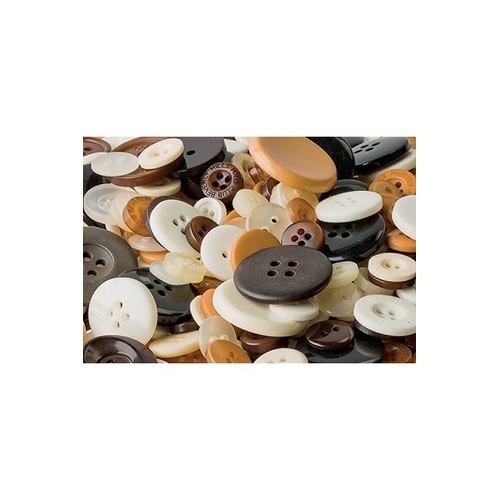 Natural Coloured Buttons Asstd Sizes 600 Grams