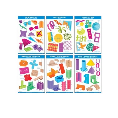 Paper & Cardboard: Skills & Construction Charts Pkt Of 6