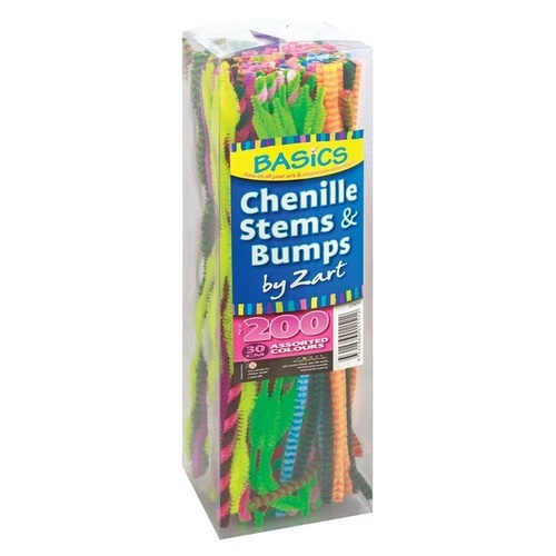 Pipe Cleaners Thin 30Cm Long Assorted Colours & Styles Container Of 200