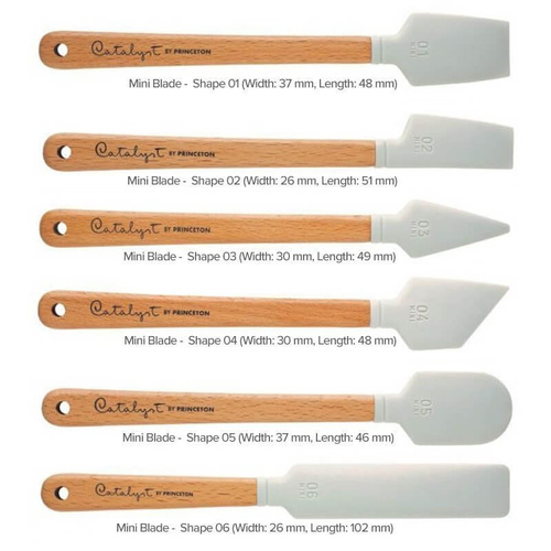 Princeton Catalyst Tool Synthetic Short Handle White Miniblade 1
