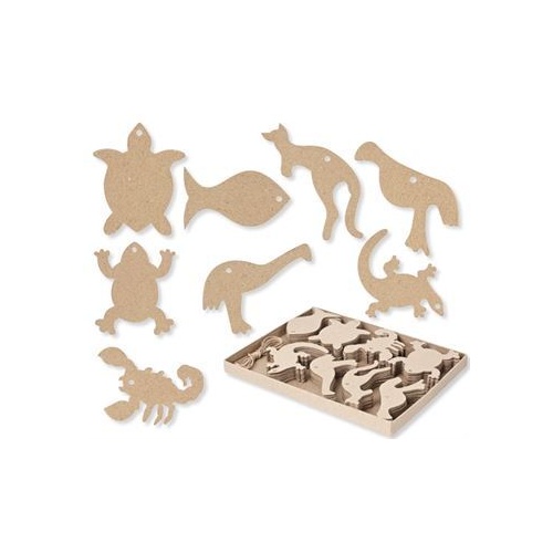 Papier Mach Australian Animals Class Pack Of 80 8 X 11Cm 7 Designs In Storage Box