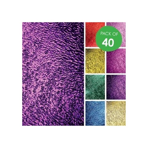 Metallic Ripple Paper A4 Packet Of 40 Assorted Colours