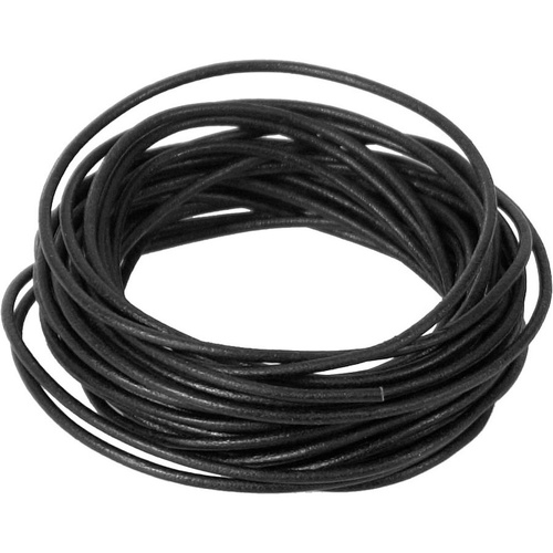 Leather Thonging Black 2Mm Round X 10 Metre Bundle