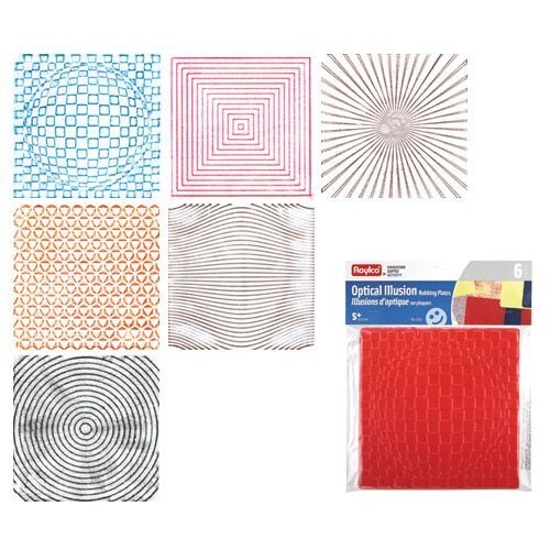 Rubbing Plates Packet Of 6 Designs Optical Illusions