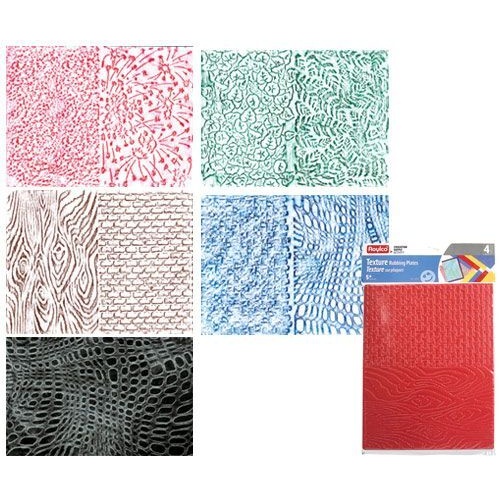 Rubbing Plates Packet Of 4 2 Designs Per Plate Textured