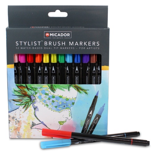 Roymac Stylist Brush Markers Set Of 12