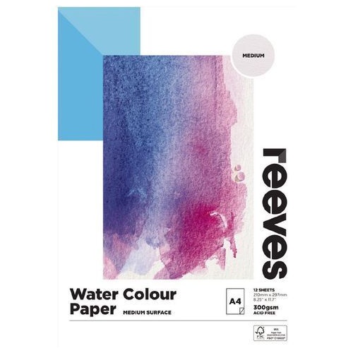 Reeves Watercolour Pad A3 200Gsm C/P 12 Sheets