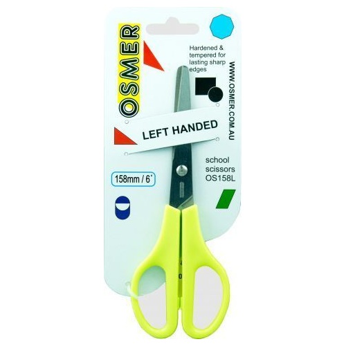 Scissors School K 158Mm Green Handle Left  Handed 