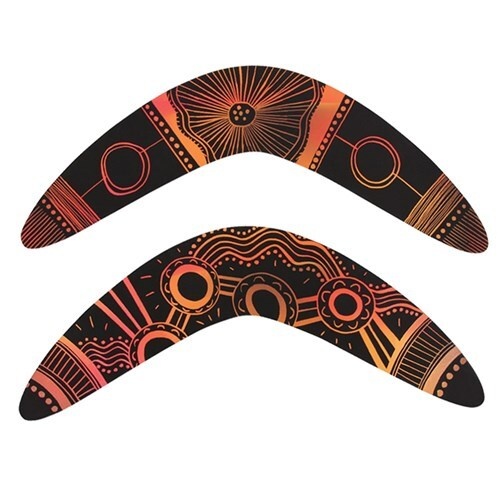 Scratch Art Boomerangs 29 X 14Cm Pkt Of 30 Plus Tools