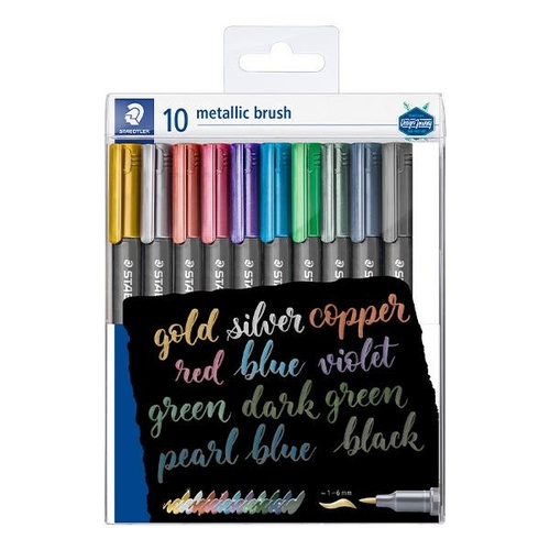 Staedtler Metallic Brush Marker Set Of 10