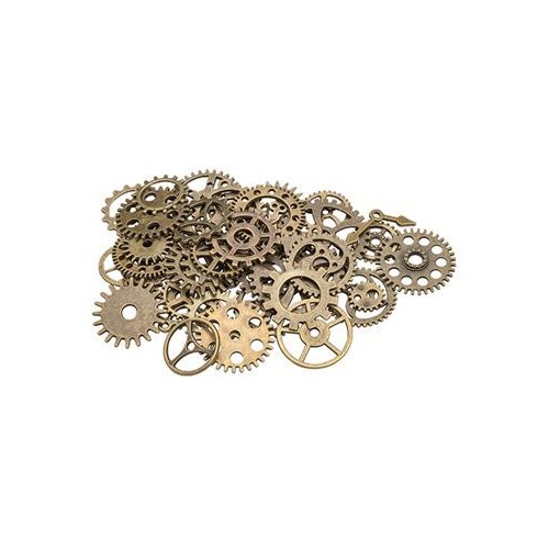 Steampunk Metal Gears And Cogs Pkt Of 48, 12 - 41Mm Width