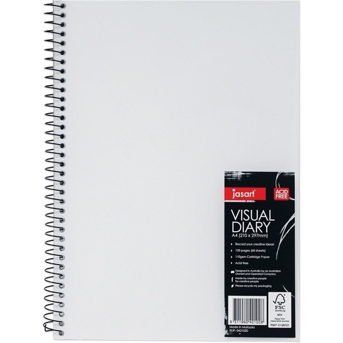 Visual Art Diary A3 60 Sheet 110Gsm Clear Polypropylene Cover